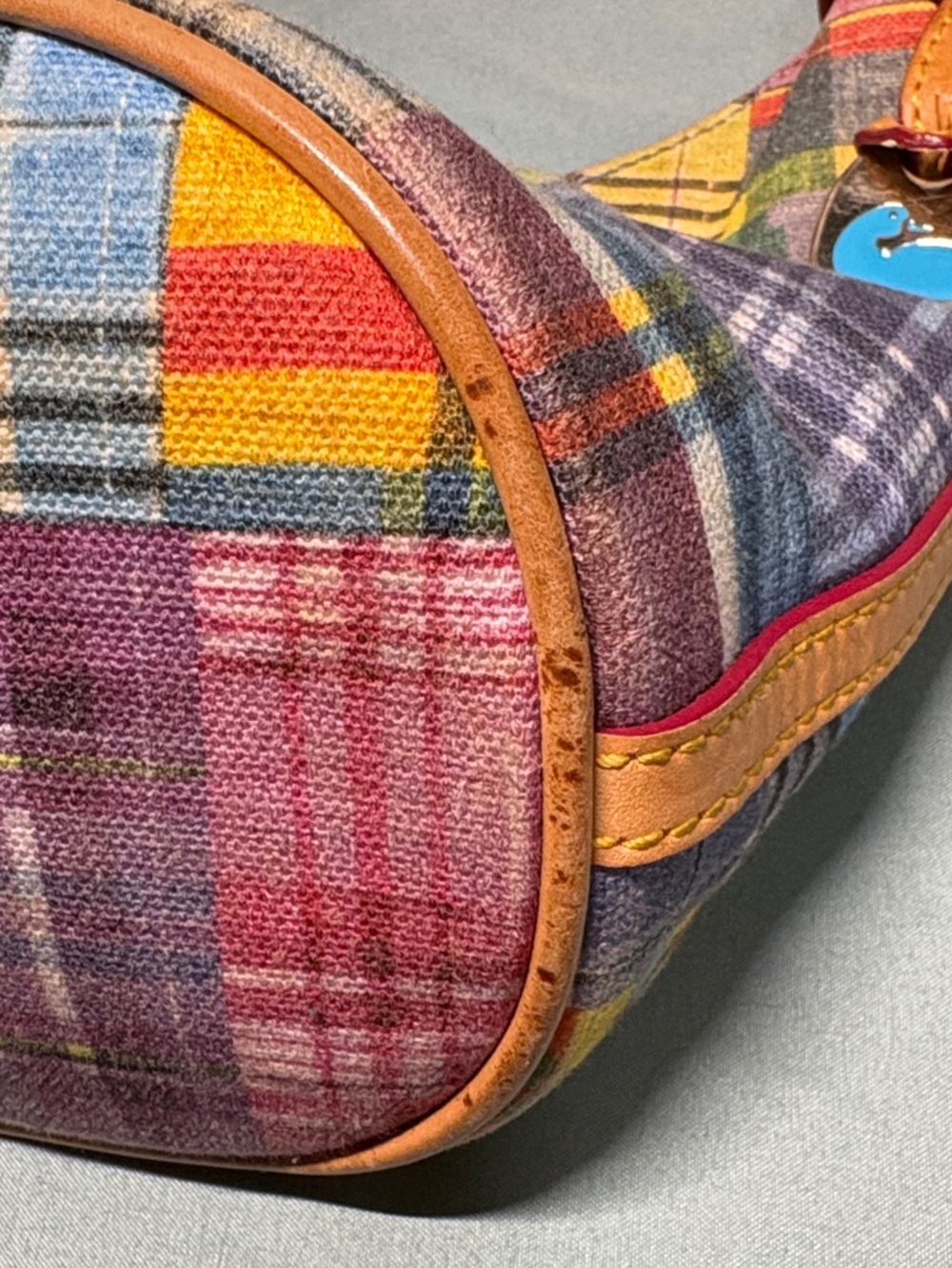 Dooney & Bourke Picnic Plaid Ant Print Canvas Hobo Bag | Rare Y2K - Picture 15 of 15